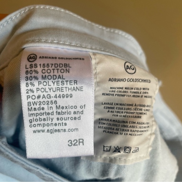 Adriano Goldschmeid The Prima Crop Baby Blue Jeans-32R - Picture 5 of 6